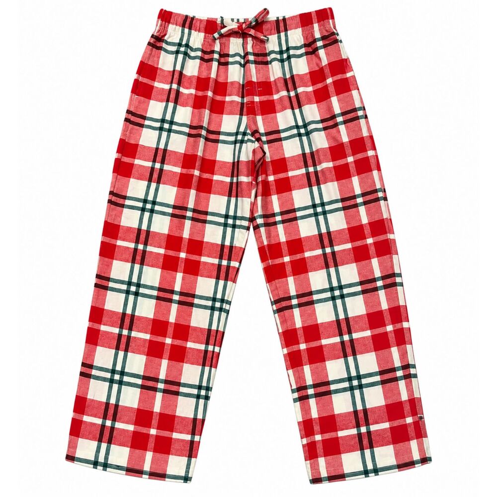 Old Navy Men's Red, White, Dark Green Tartan Plaid Christmas Pajama Pants M NWT